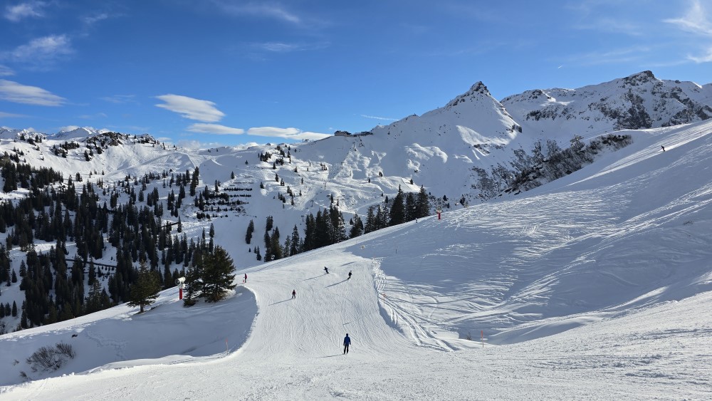 Skigebied Silvretta Montafon bij Gargellen.